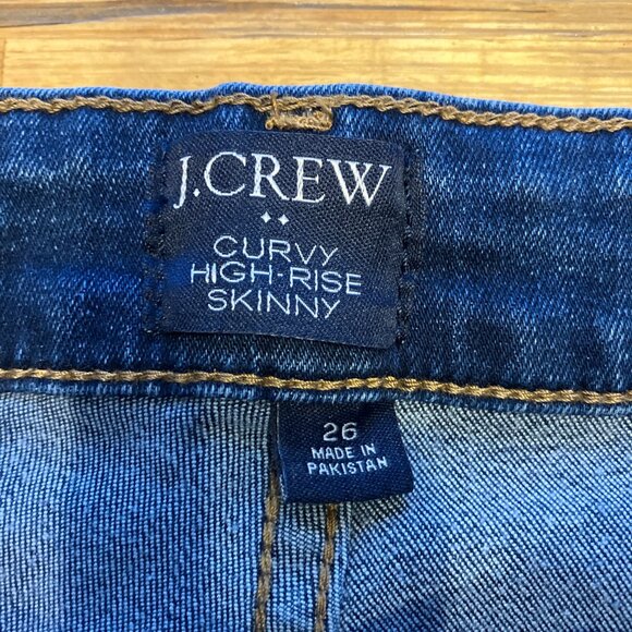 J. Crew Curvy Skinny Highrise stretch medium wash 5 pocket denim‎ jean size 26 - Picture 5 of 6